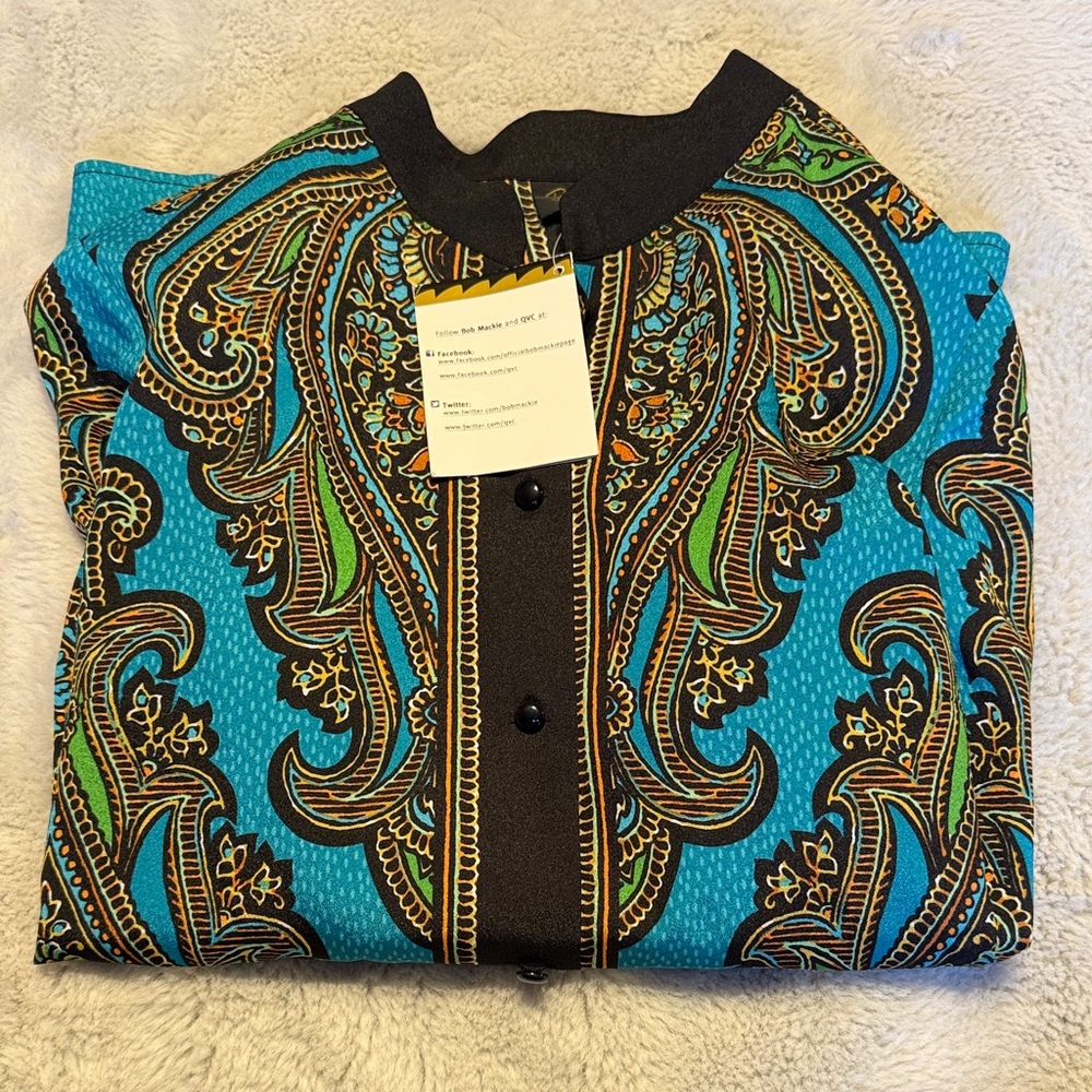 Colorful Bob Mackey Paisley Button-Up Blouse - Picture 7 of 7
